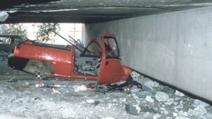 crushed car